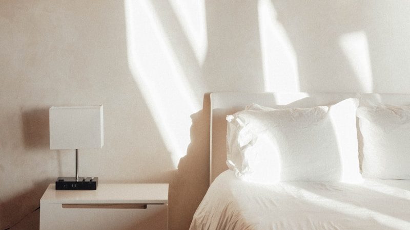 peaceful bedroom environment designed to support better sleep and mental health