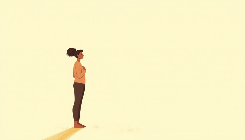 2D illustration of a person feeling empowered after learning how to express needs without blame